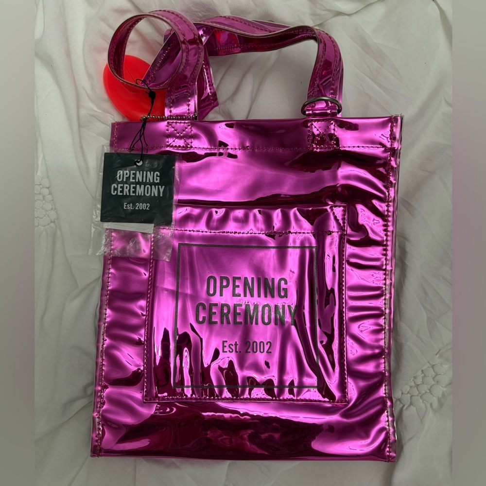 Opening Ceremony Holographic Pink Mini Tote